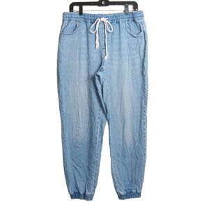 Loft Outlet Pull On Jogger Jeans Women’s Large Light Wash High Rise Drawstring